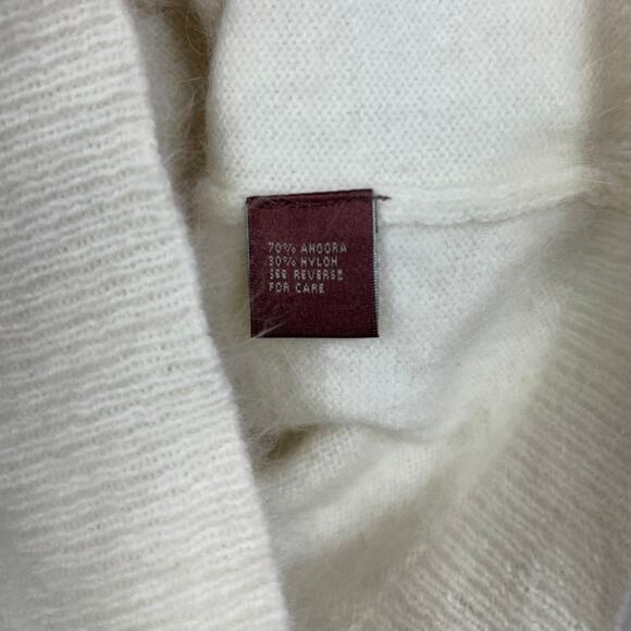 Vintage 525 America Angora Blend White Pearl Button Cardigan Size M - Picture 4 of 7